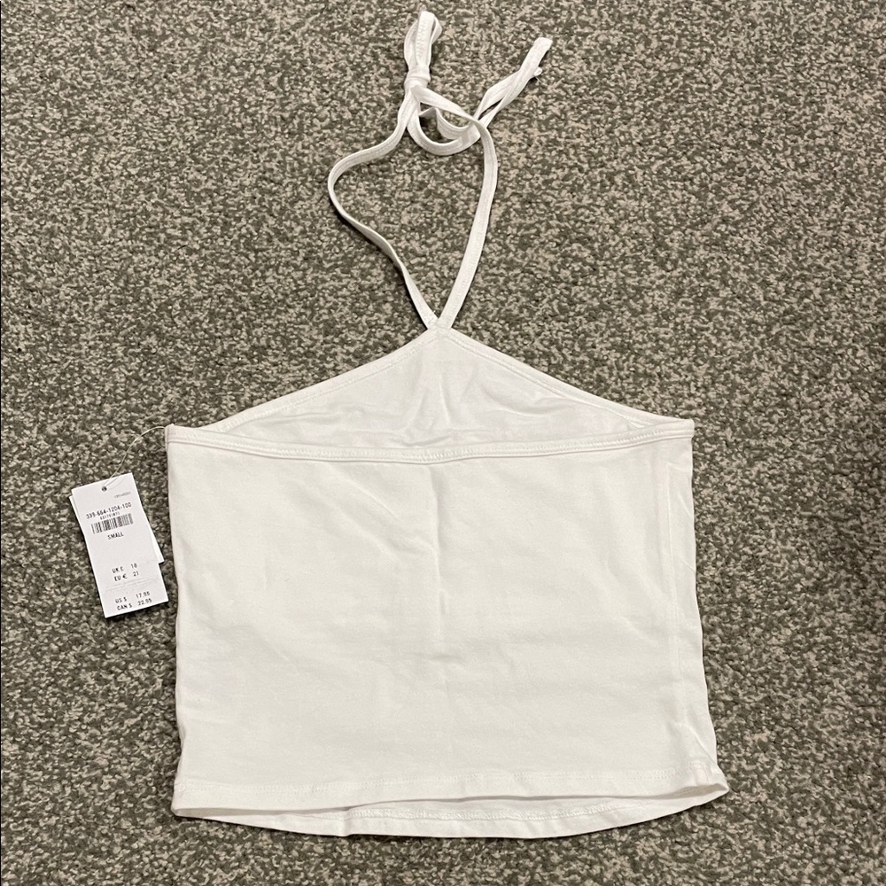 White Halter Crop Top - Picture 2 of 4